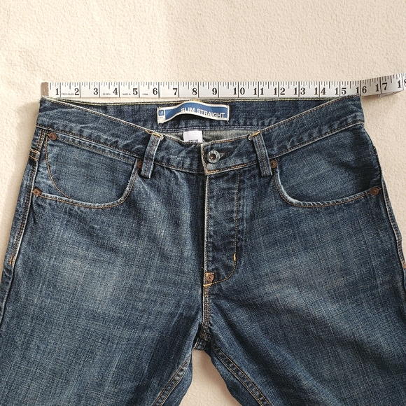 Men's Slim Straight 100% Cotton Blue Jeans - Picture 9 of 11